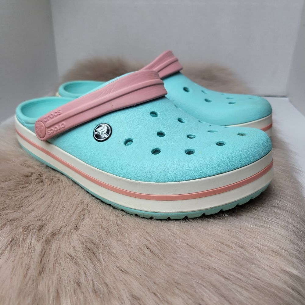 Crocs Cotton Candy Blue Slip On Waterproof Clogs  Shoes W7 M9